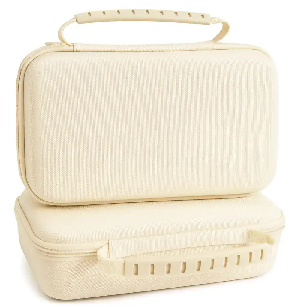 Estuche rígido XinGeeek beige con doble compartimento